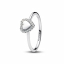 Anillo Pandora Halo y Corazon Grabable