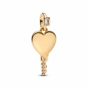Colgante Pandora Etiqueta Grabable Llave Corazón Dorado 364353C01