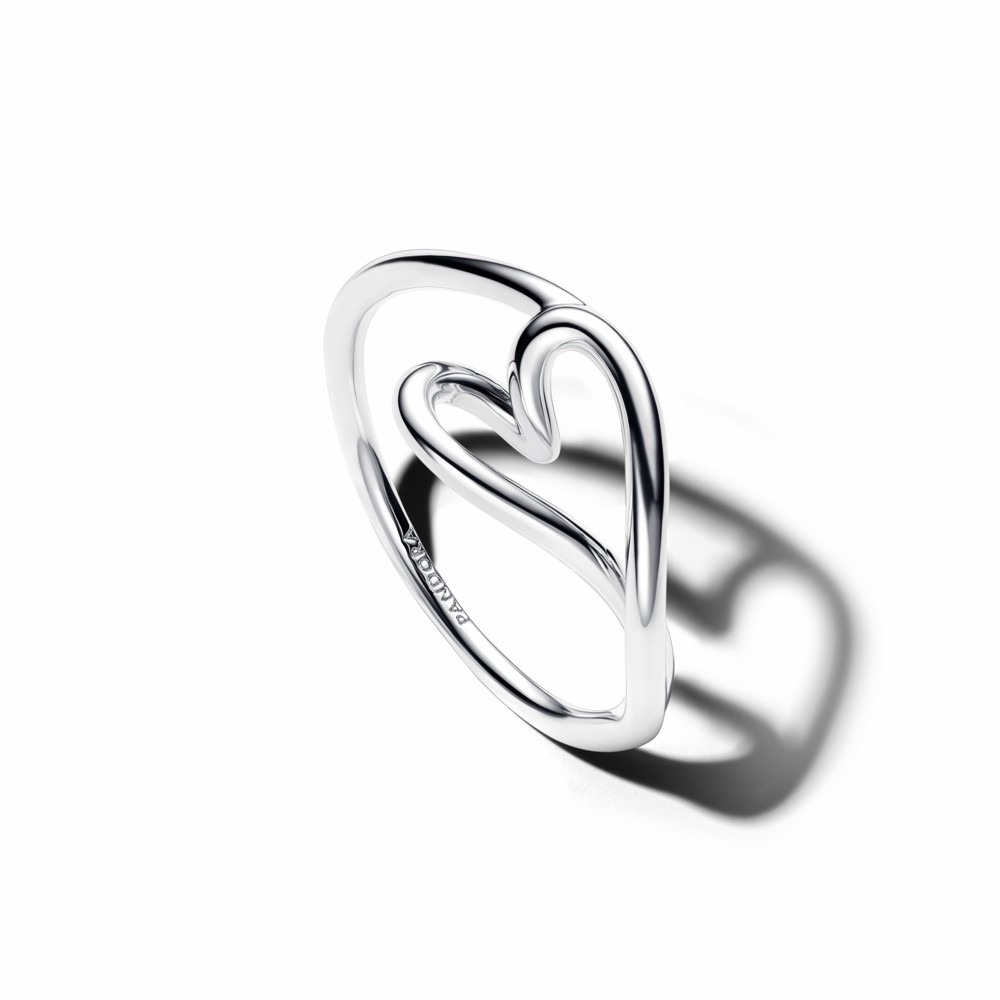 Anillo Pandora Corazón Pequeño Forma Orgánica Plata 194361C00
