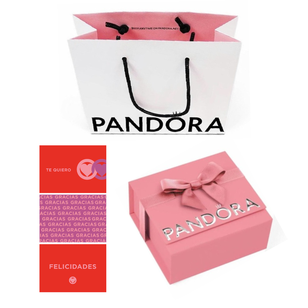 Caja de Regalo Pandora Rosa Premium con Tarjeta Dedicatoria A050