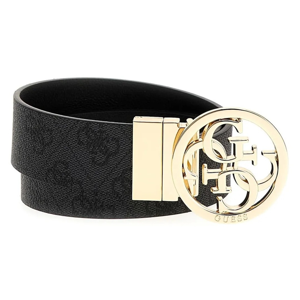 Cinturon Guess Nolana Mujer Logotipo 4G Negro Reversible
