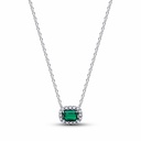 Collar Pandora Halo Rectangular Verde Brillante 394503C01-45