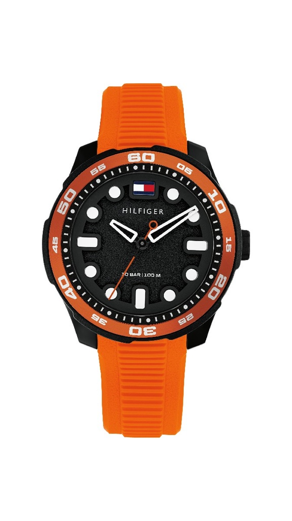 Reloj Tommy Hilfiger Analógico Silicona Naranja y Negro Niño 1720055