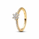 Anillo Pandora Flor Brillante Dorado 164499C01
