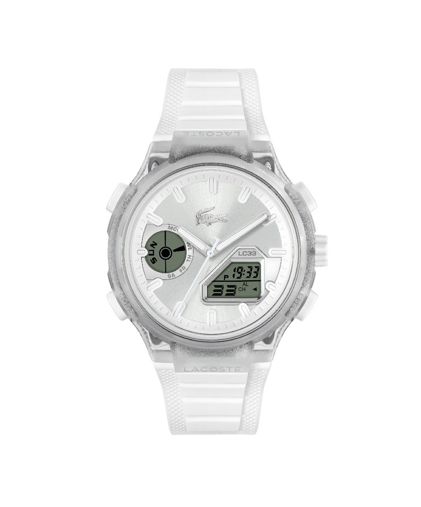 REloj Lacoste Hombre LC33 Multifunción Silicona Blanco 2011480