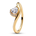 Anillo Pandora Corazón Ondulado Dorado 163660C01