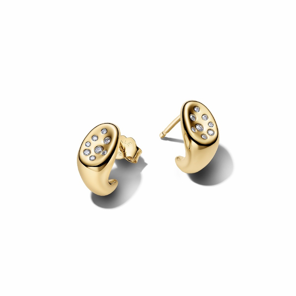 Pendientes Pandora de Botón Forma Orgánica con Gemas Engastadas 264661C01