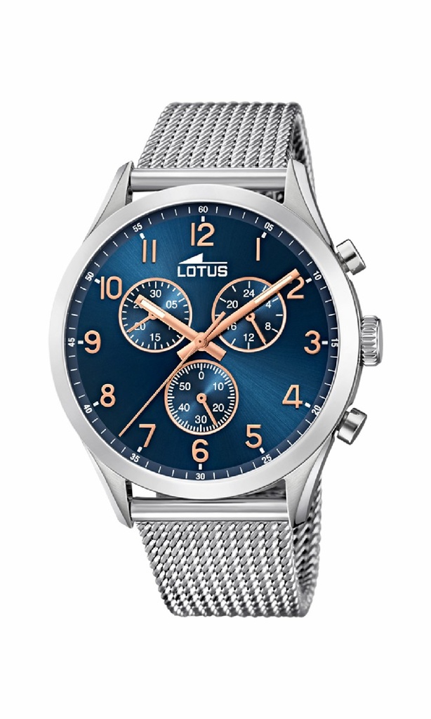 Reloj Lotus Minimalist Hombre Mulfunción Acero Esfera Azul 18637/3