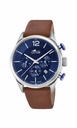 Reloj Lotus Chrono Hombre Piel Marrón y Esfera Azul 18689/1