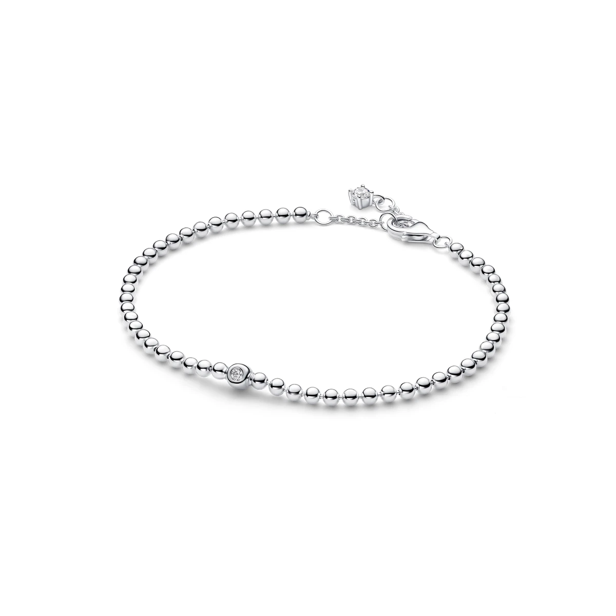 Pulsera en plata de ley Cuentas y Gemas Brillantes