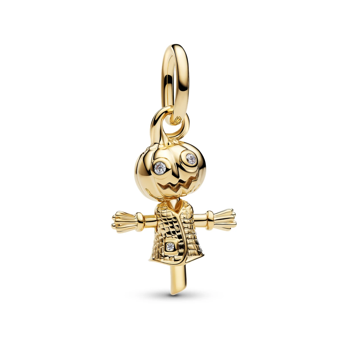 Charm Colgante con un recubrimiento en oro de 14k Calabaza Espantapájaros