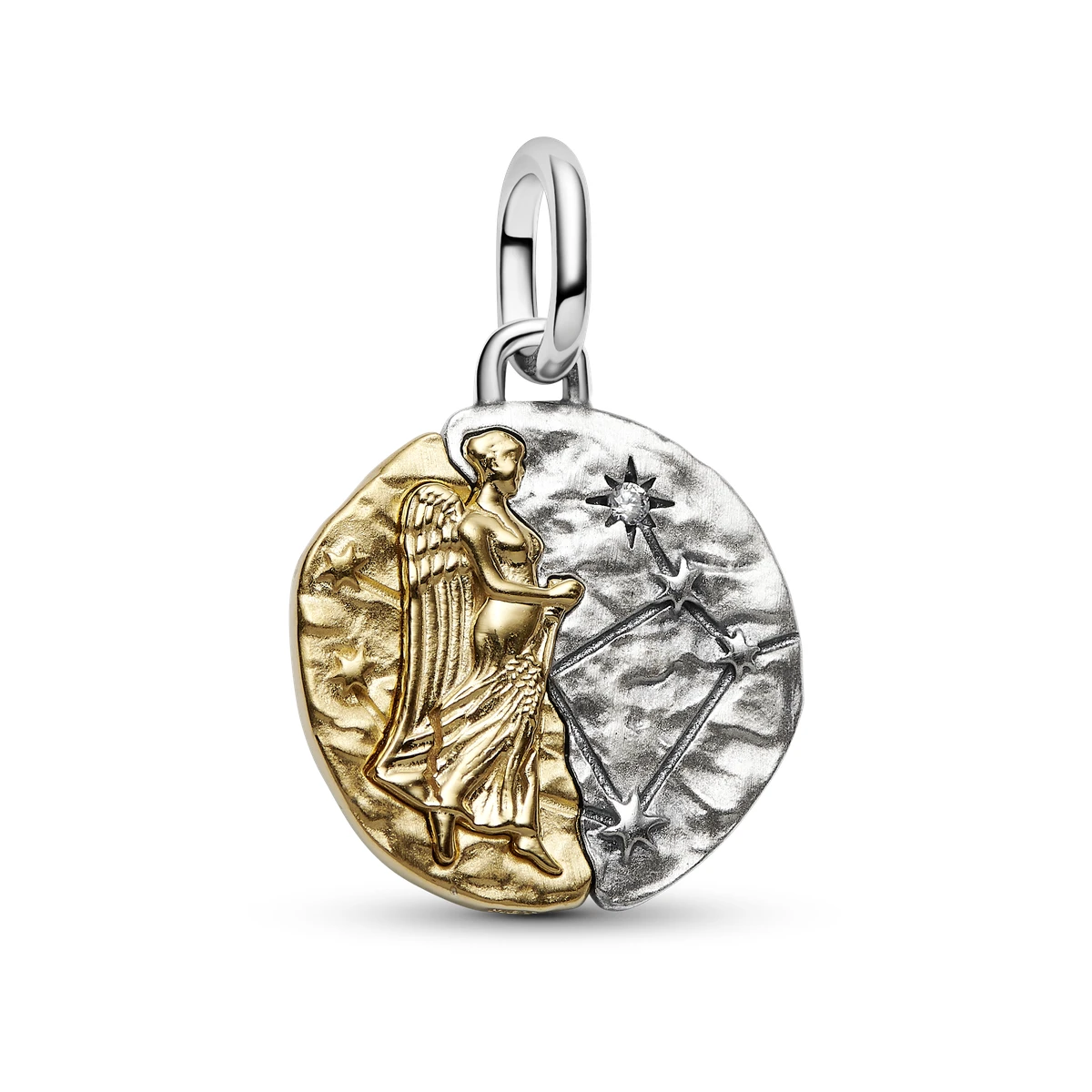 Charm Medallón en plata de ley y con un recubrimiento en oro de 14k Zodiaco Virgo