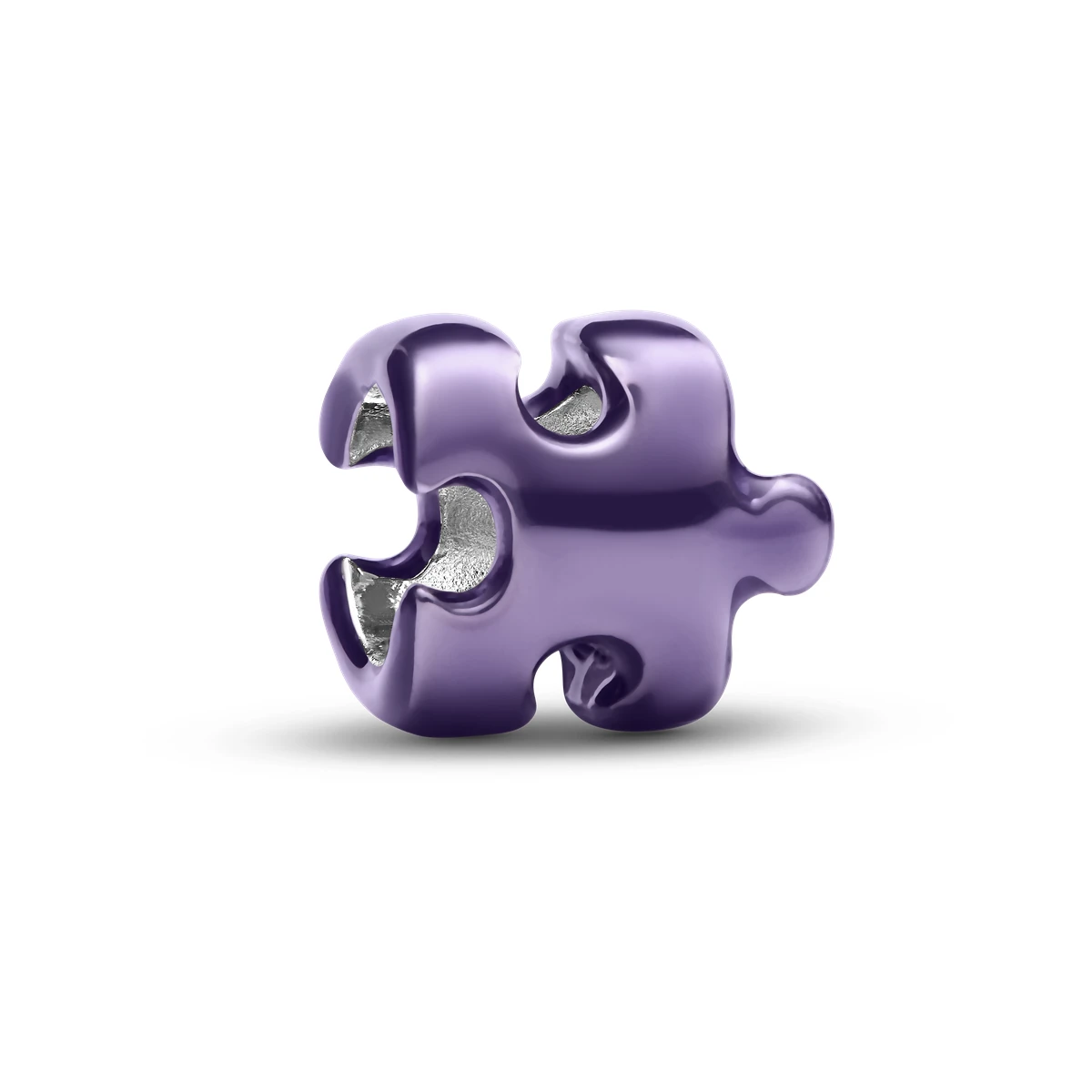 Charm Mini en plata de ley Pieza de Puzle Morada