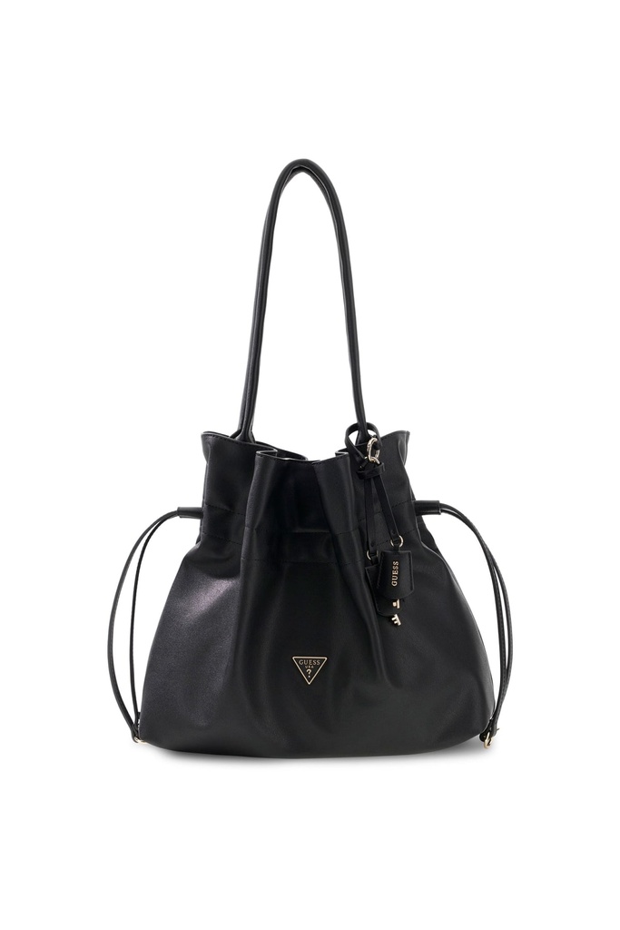 Bolso Guess Karima Drawstring Tote negro HWNG2249230-BLA