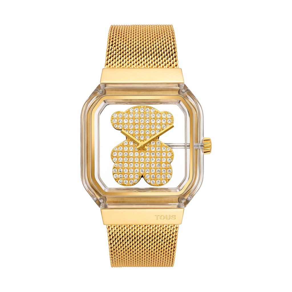 Reloj Tous D-Bear Party Policarb Oso Zrc IP Oro Malla 3000157900