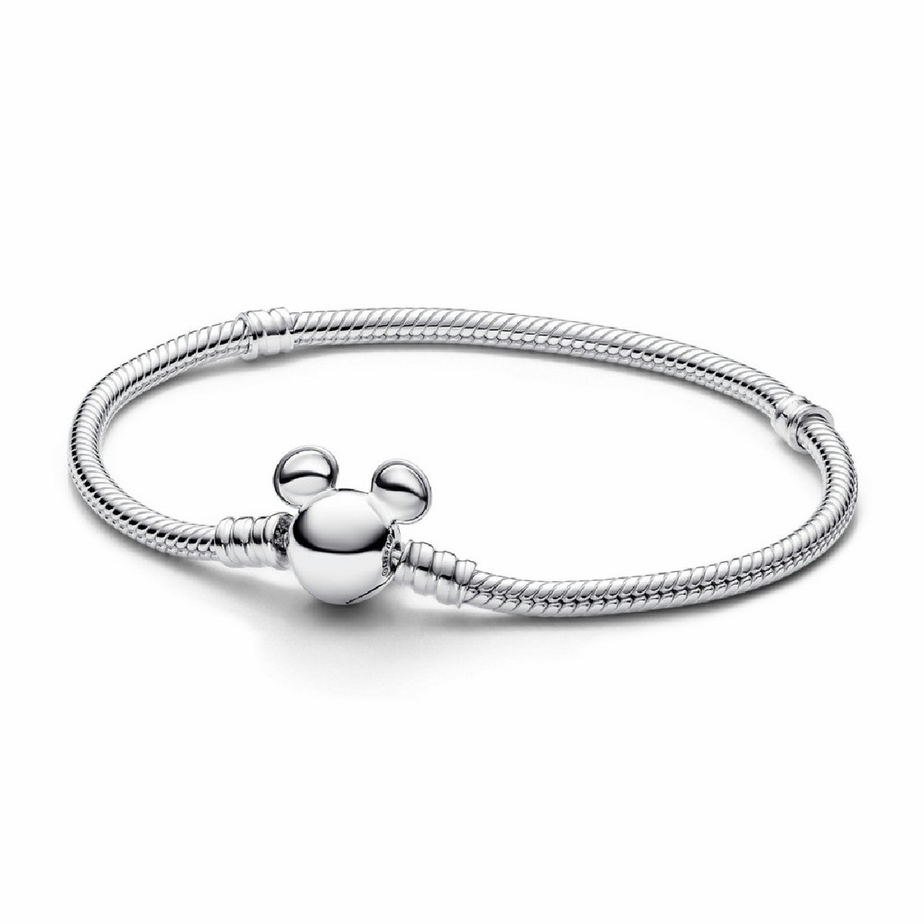 Pulsera Pandora Moments cadena de serpiente con Cierre Mickey Mouse de Disney