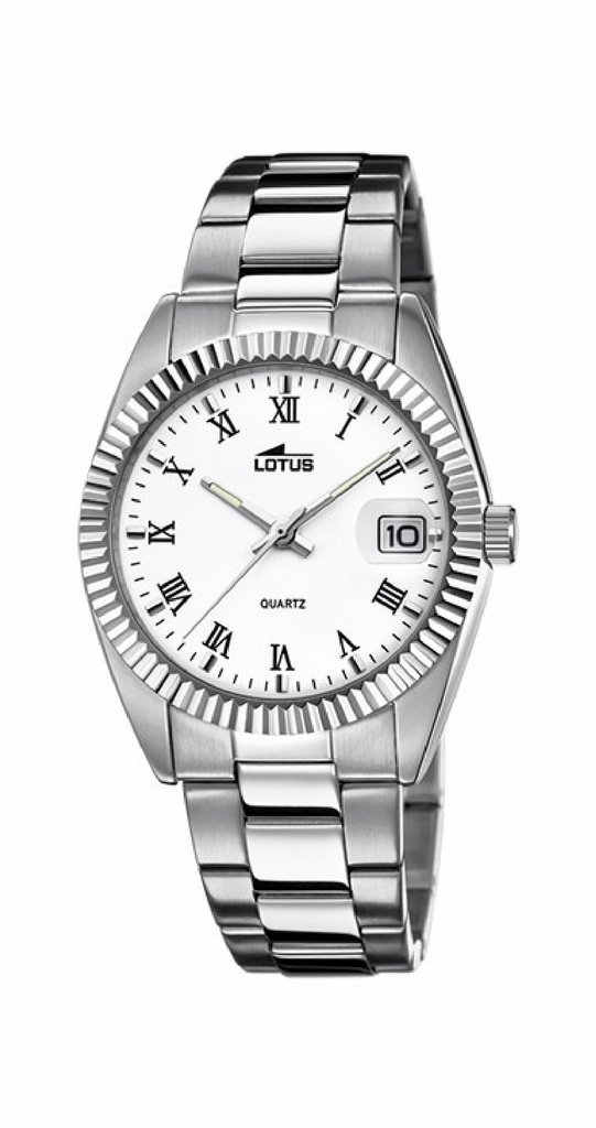 Reloj Lotus Hombre Excellent Analógico Acero Esfera blanca 15196/1
