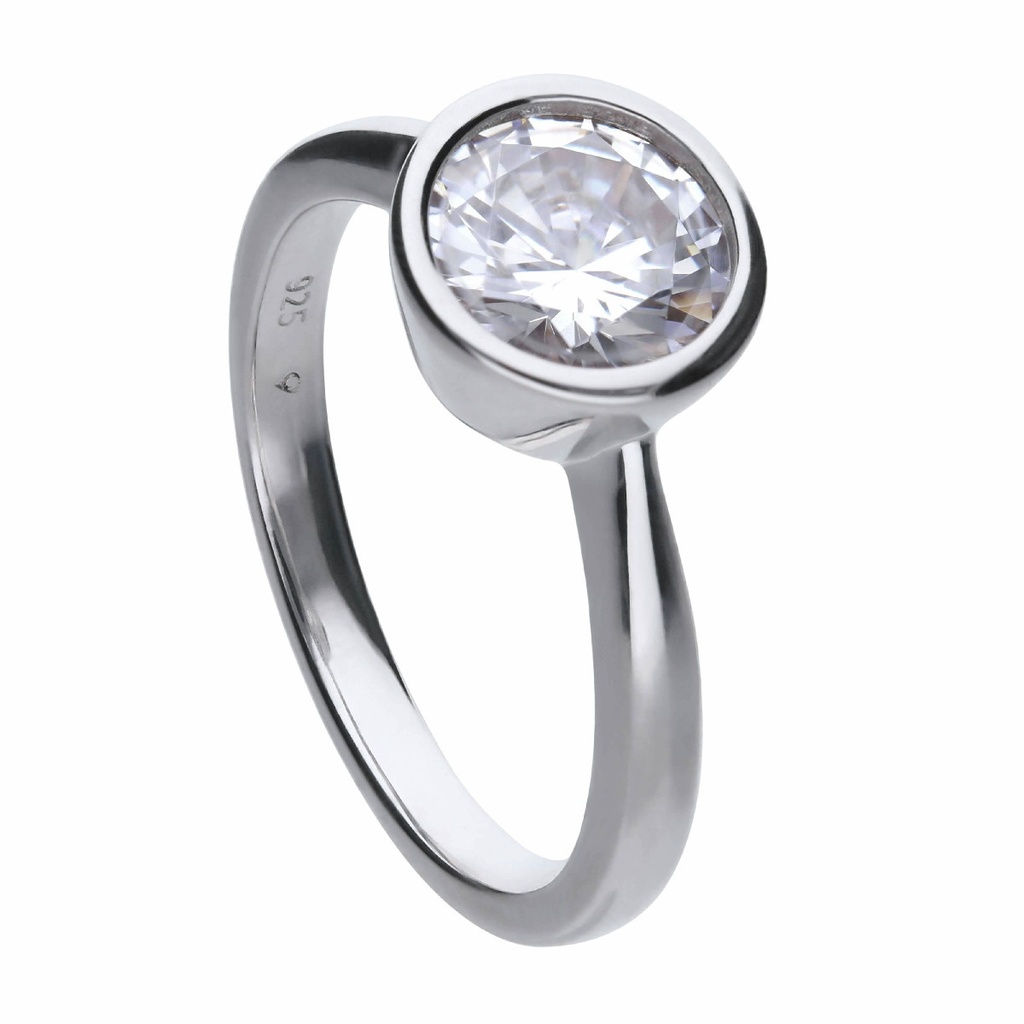 anillo Diamonfire carats con circonita de 8 mm en bisel