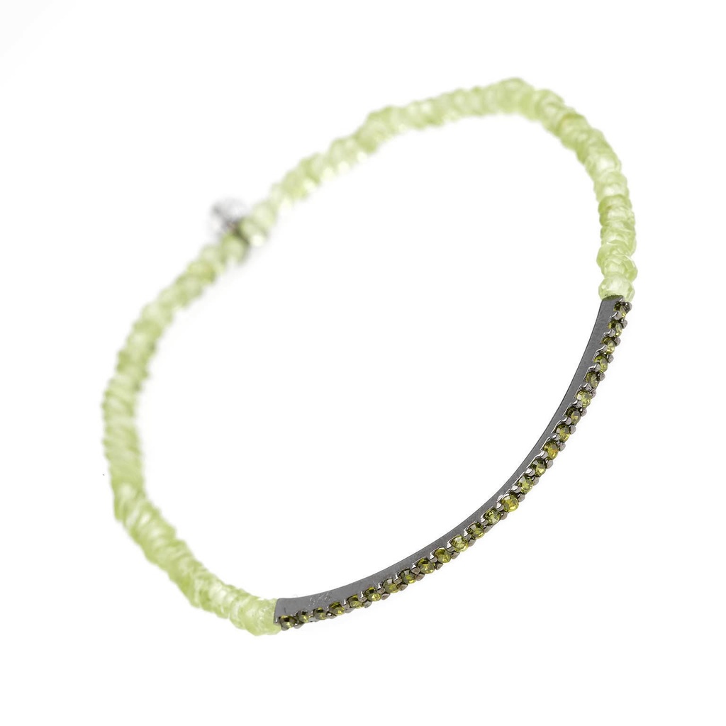 PULSERA SALVATORE PLATA UNISEX RUTENIO PIEDRAS PERIDOTO