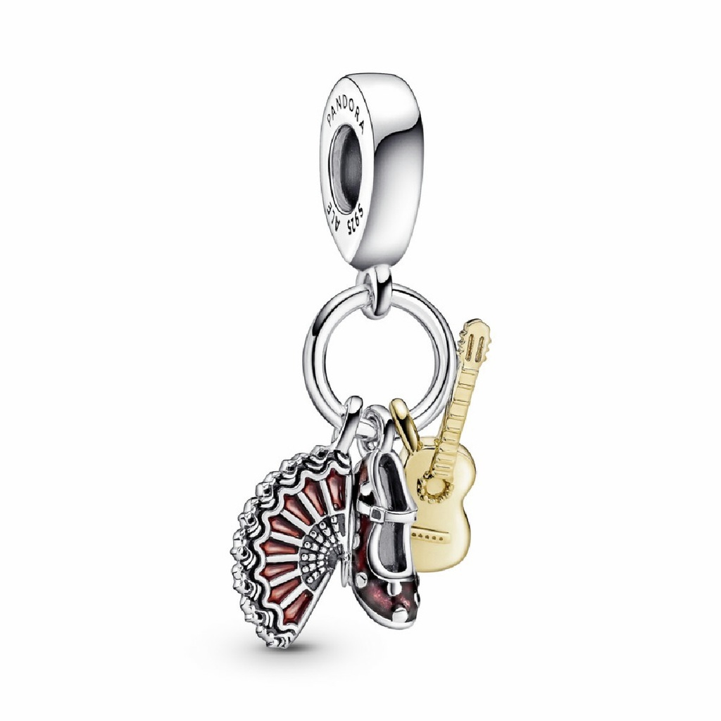 Charm  Pandora Colgante Guitarra Española, Zapato Flamenco y Abanico