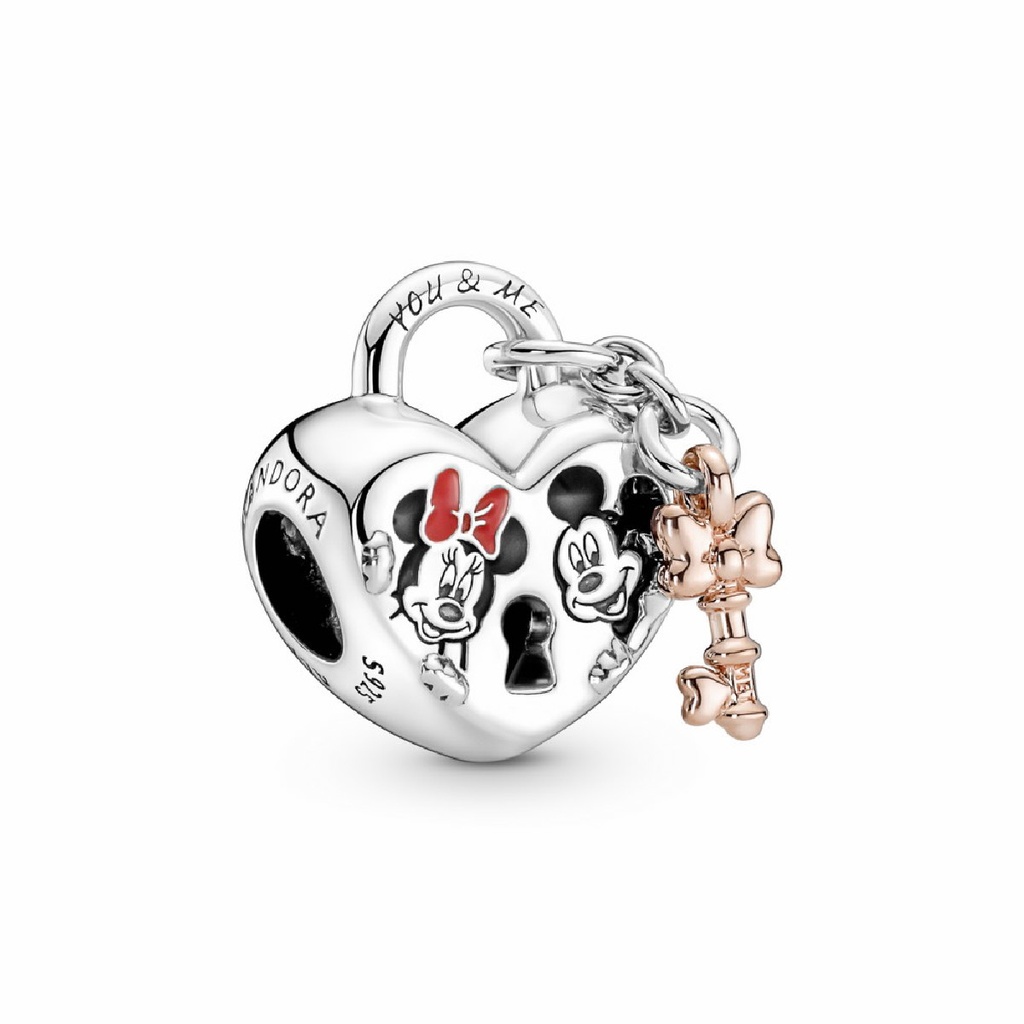 Charm Pandora Candado Mickey y Minnie Mouse de Disney