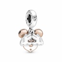 Charm Colgante Pandora Doble Mickey Mouse Plata y Rose