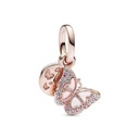 Charm Colgante Pandora doble mariposa rosa