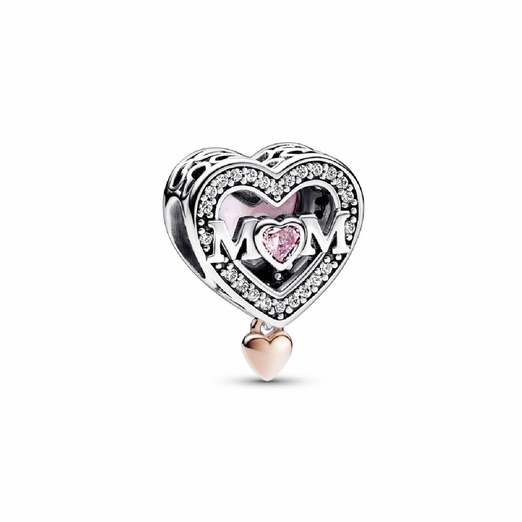 Charm Pandora Mamá & Corazón Dos Tonos