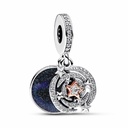 Charm Pandora Colgante Doble con Estrella Fugaz de Dos Tonos