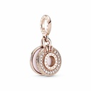 Charm colgante Pandora Corona de pavé brillante rosé 789055C01