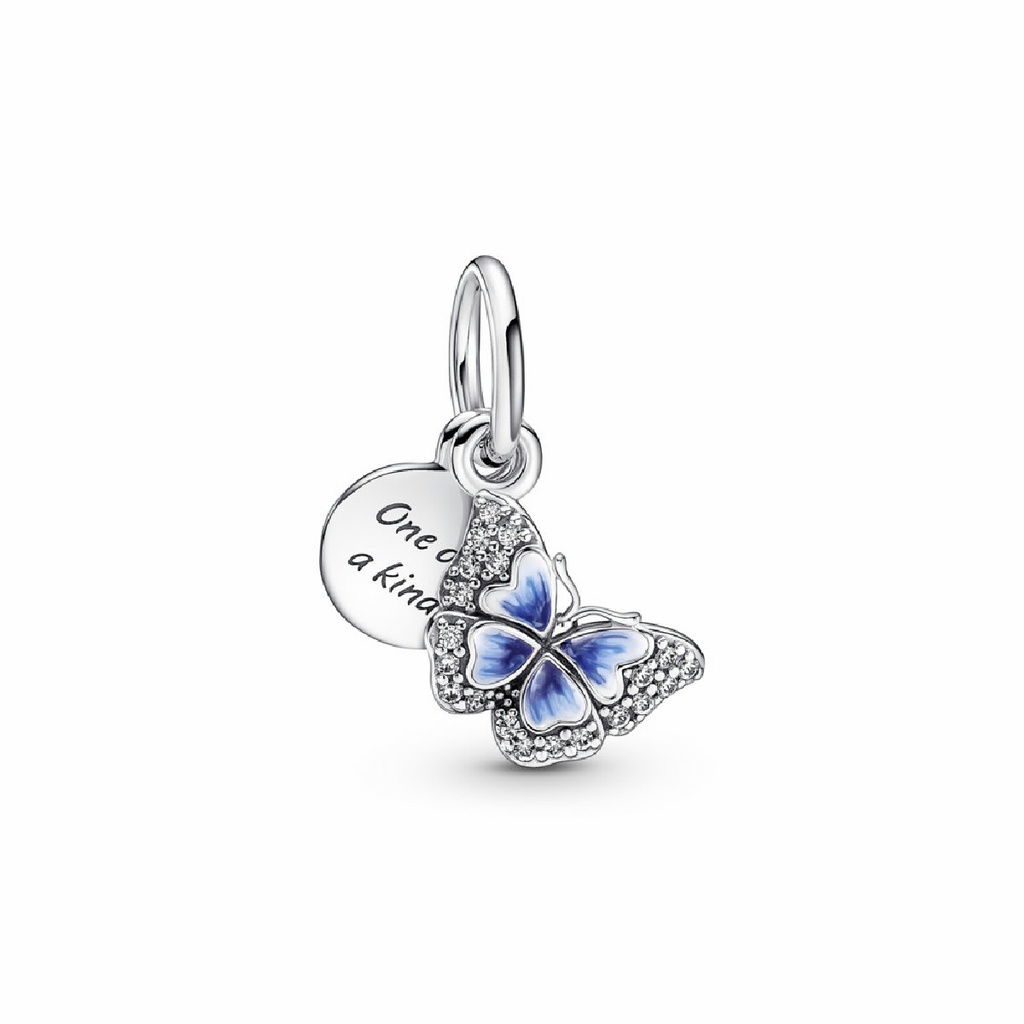 Charm Colgante Pandora Doble Mariposa Azul y Cita 790757C01