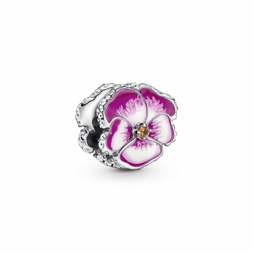 Charm Pandora Flor Pensamiento Rosa