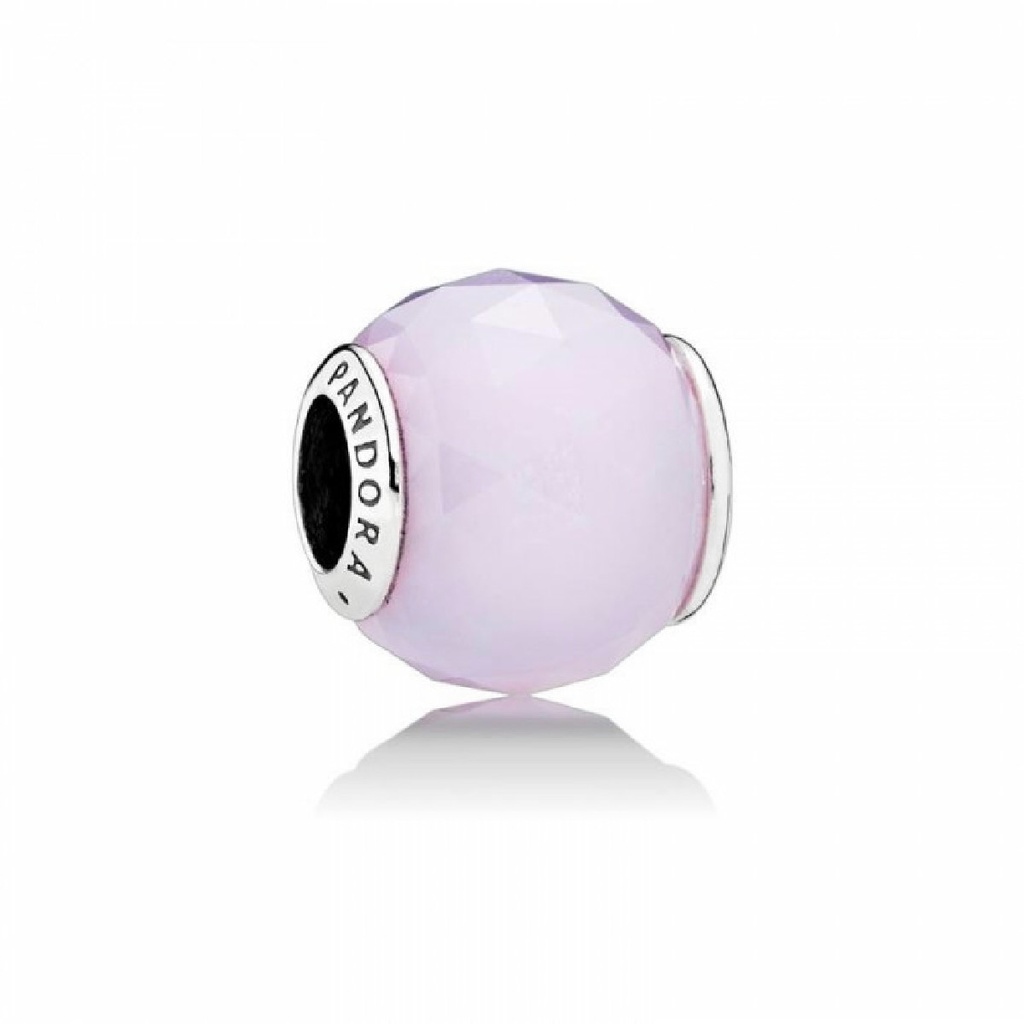 Charm Pandora facetado geométrico rosa opalescente