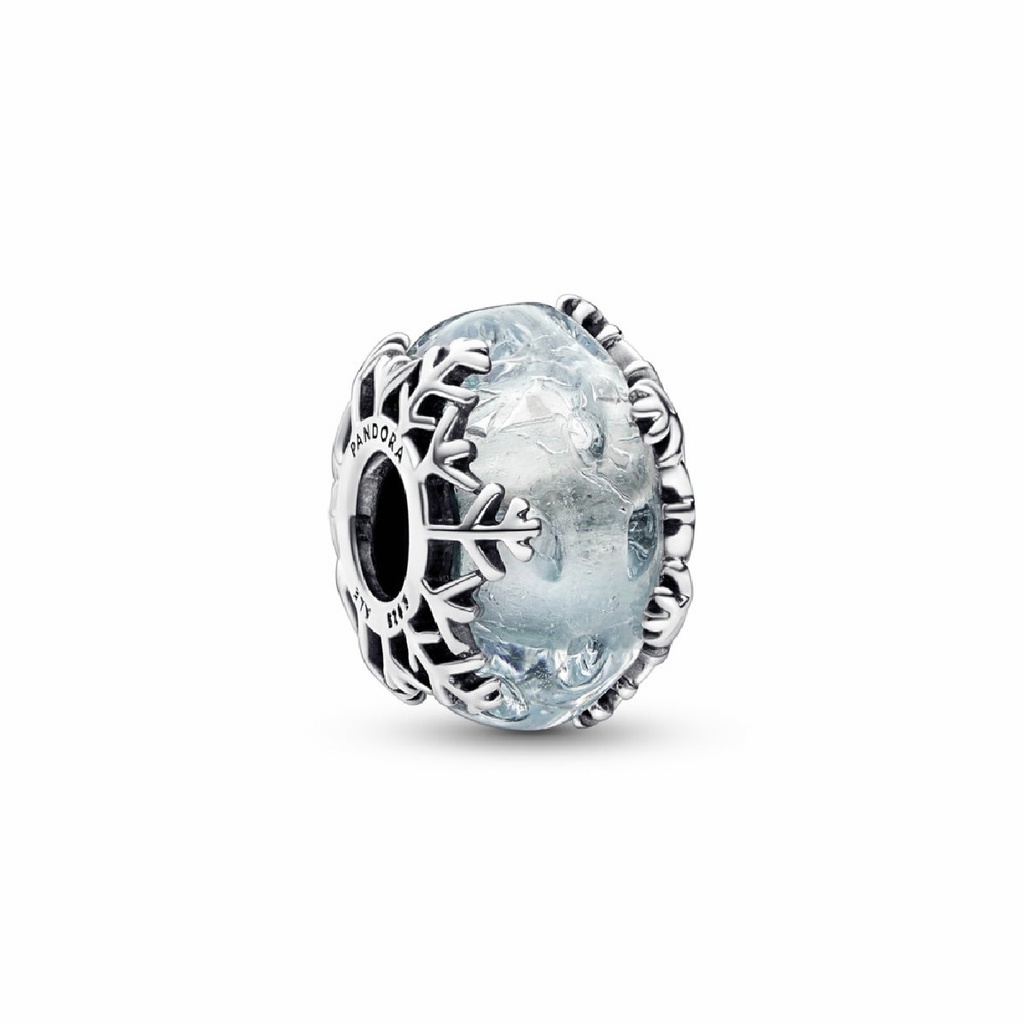 Charm Pandora de Murano Copo de Nieve Azul Invernal