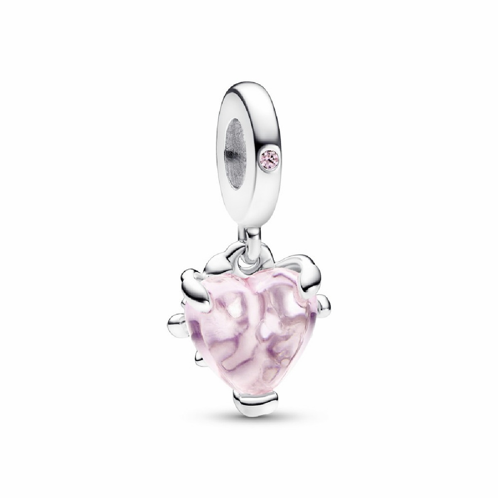 Charm colgante Árbol de la Familia y Corazón Rosa