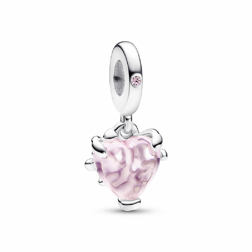 Charm colgante Pandora Árbol de la Familia y Corazón Rosa