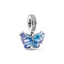 Charm Pandora Colganate Mariposa Cristal Murano Azul