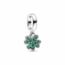 Charm colgante Pandora Trébol de Cuatro Hojas circonitas verdes