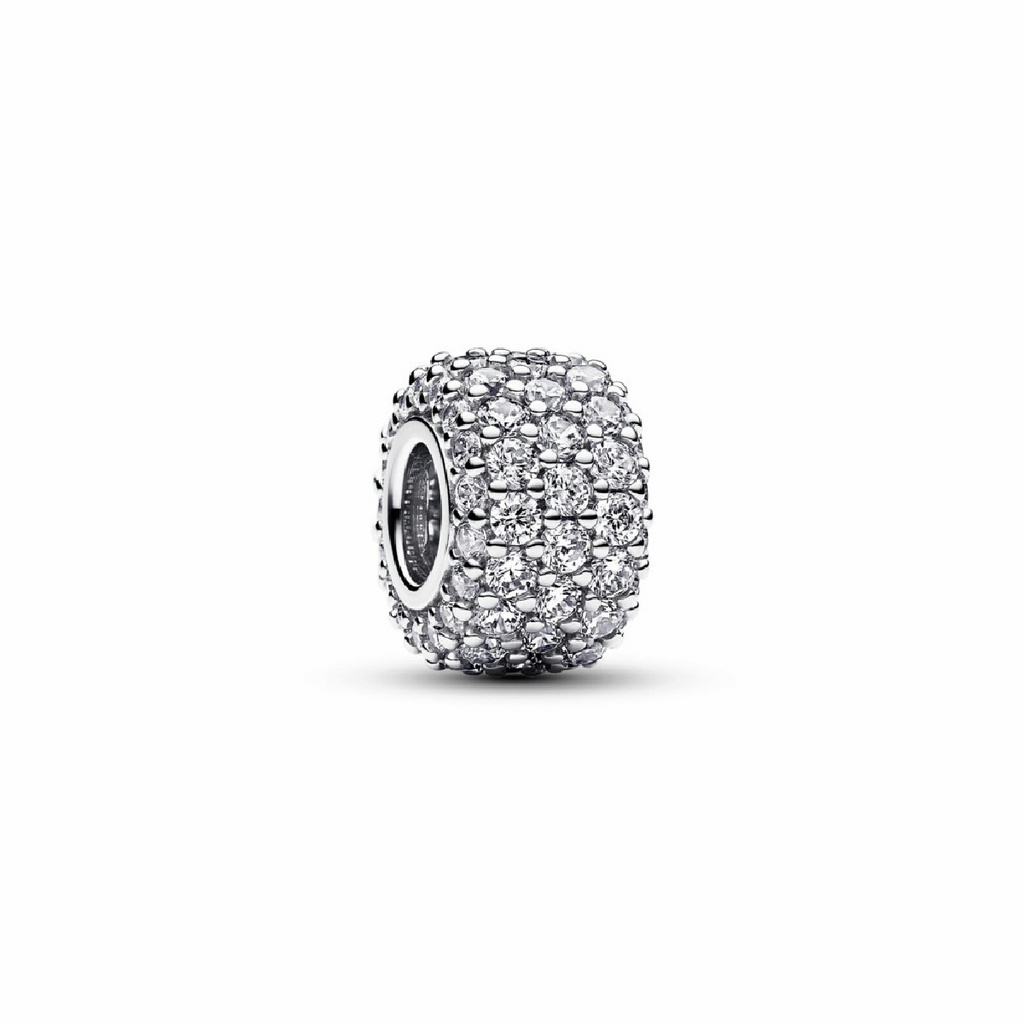Charm Pandora de Triple hilera con pavé brillante 792820C01