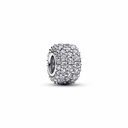 Charm Pandora de Triple hilera con pavé brillante