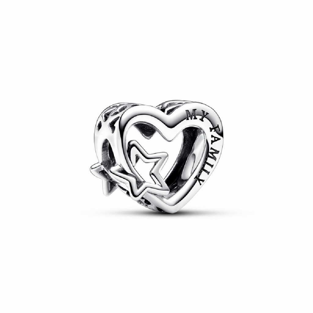 Charm Pandora Familia Corazón calado y Estrella