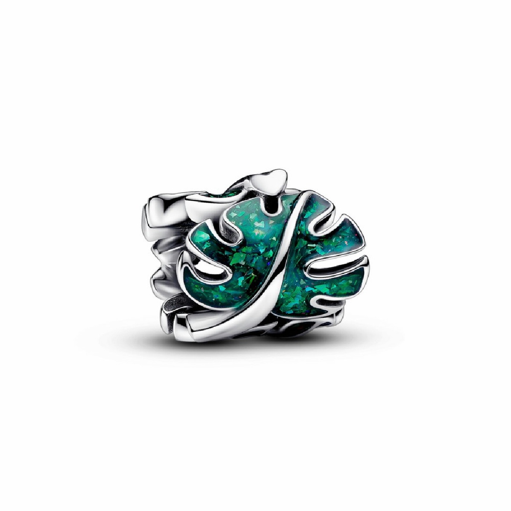 Charm Pandora Hojas Monstera Verdes