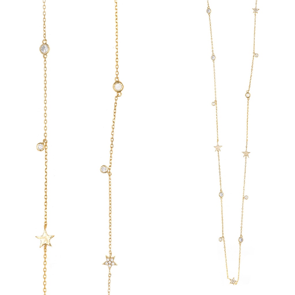 Collar Salvatore Plata chapada Estrellas y Chatones con circonitas