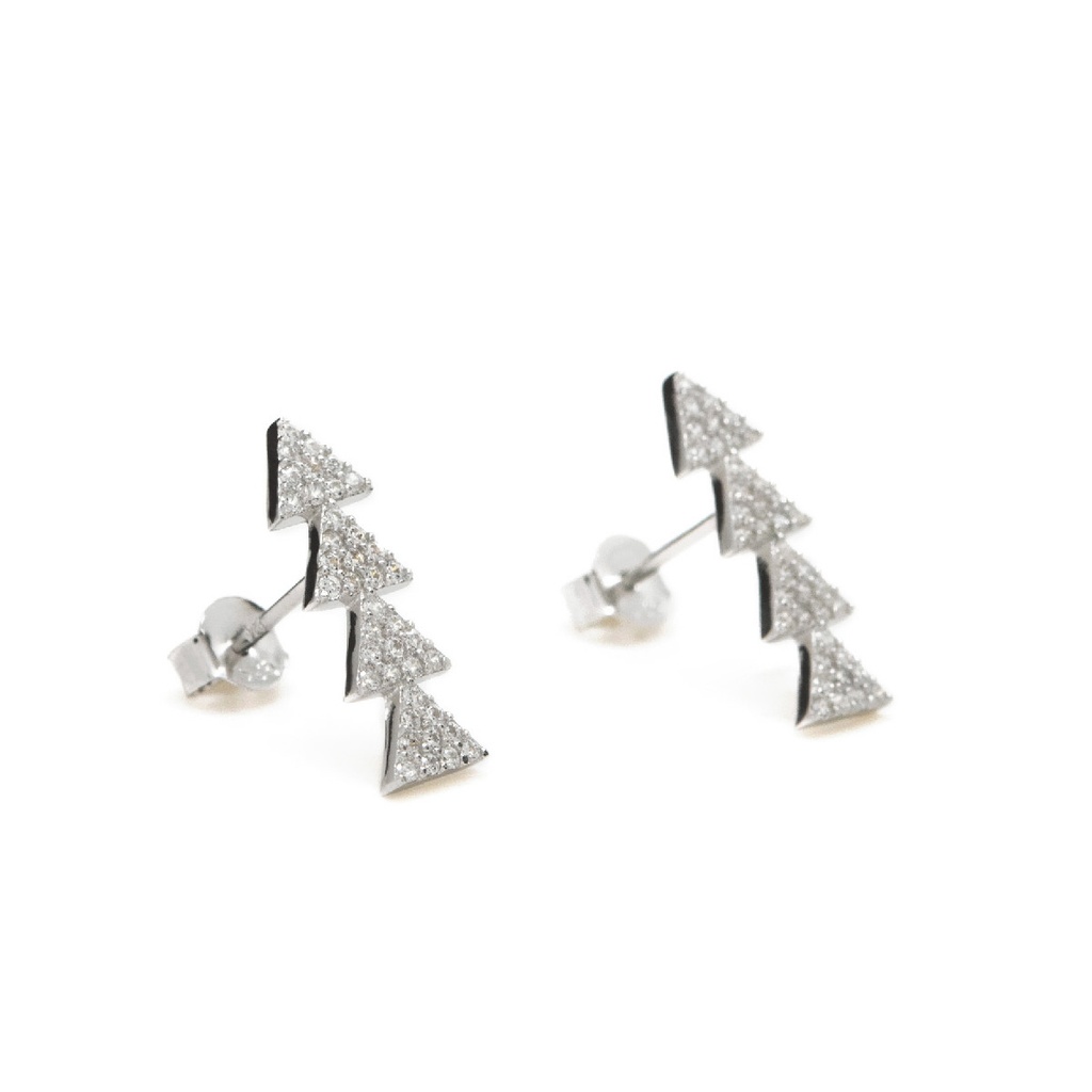 Pendientes Lineargent Trepadores Triangulares Circonita