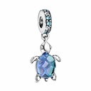 Charm Colgante Pandora Tortuga Marina Cristal Murano Azul