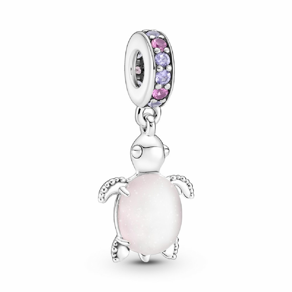 Charm colgante Pandora Tortuga Marina Cristal de Murano Rosa