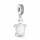 Charm colgante Pandora Tortuga Marina Cristal de Murano Rosa
