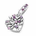 Charm Colgante Pandora Corazón Árbol de la Vida Rosa