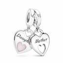 Charm Colgante Pandora Corazón Doble Madre e Hija 799187C01