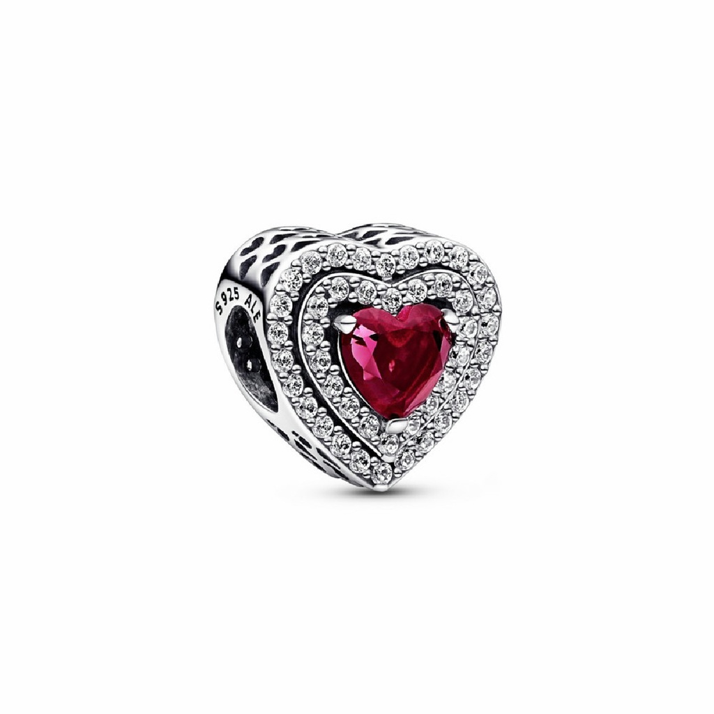 Charm Pandora Corazón Nivelado Rojo Brillante 799218C02